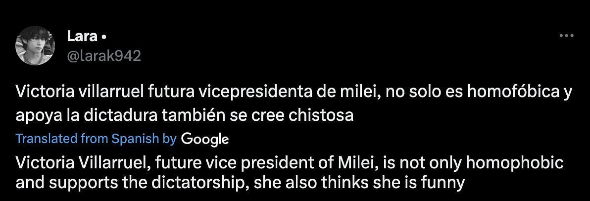 Fans&#039; reactions to Victoria Villarruel (Image via X)