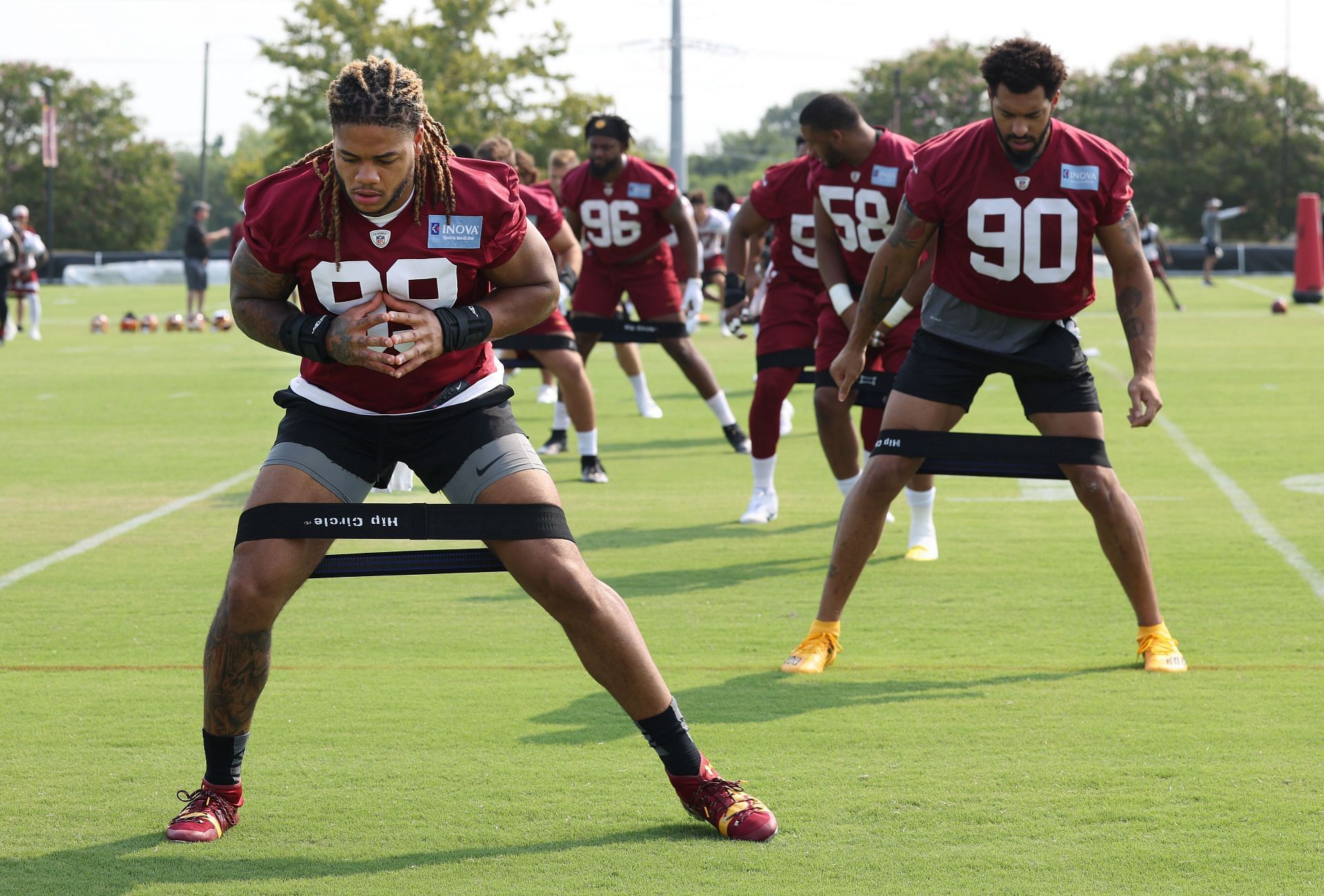 Chase Young, Motez Sweat during the Washington Football Team Training Camp