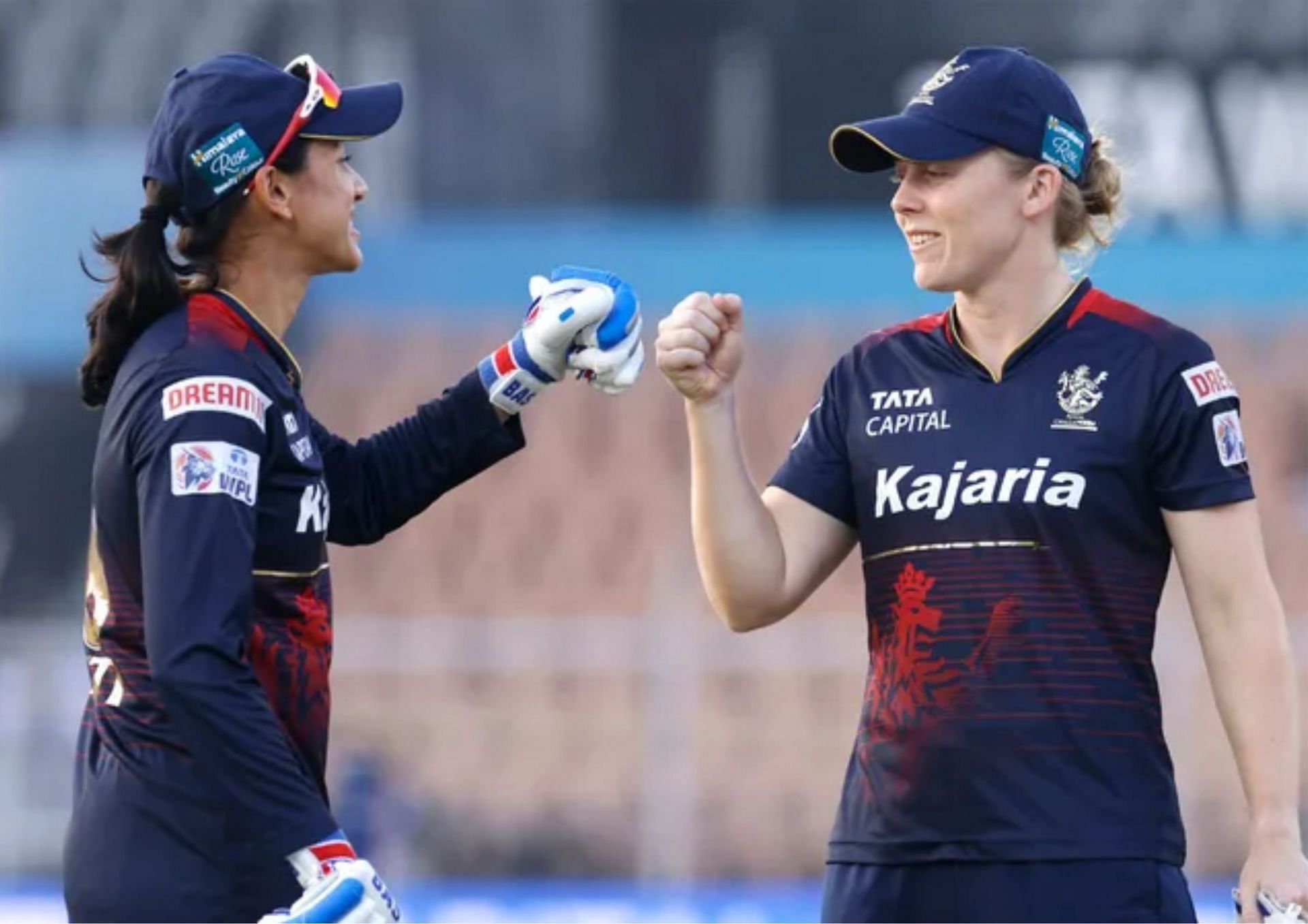 Heather Knight (R) has been retained by RCB for WPL 2024.