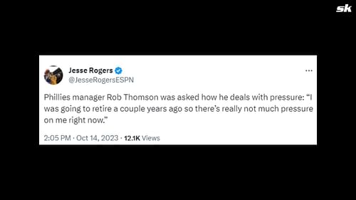 Phillies' manager, Rob Thomson, is as relaxed as ever