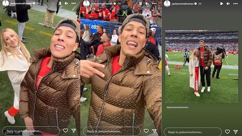 Jackson and Brittany Mahomes at the Kansas City Chiefs Week 8 game against the Denver Broncos (Image credit: Jackson Mahomes on Instagram)