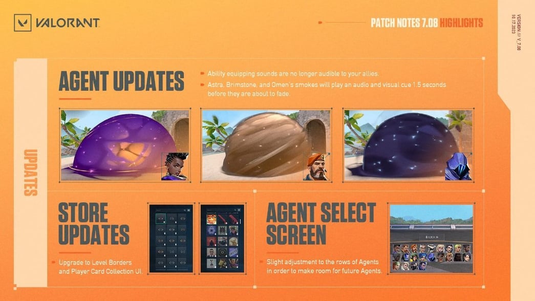 Valorant patch 7.08 official notes (October 17): Smoke visual update ...