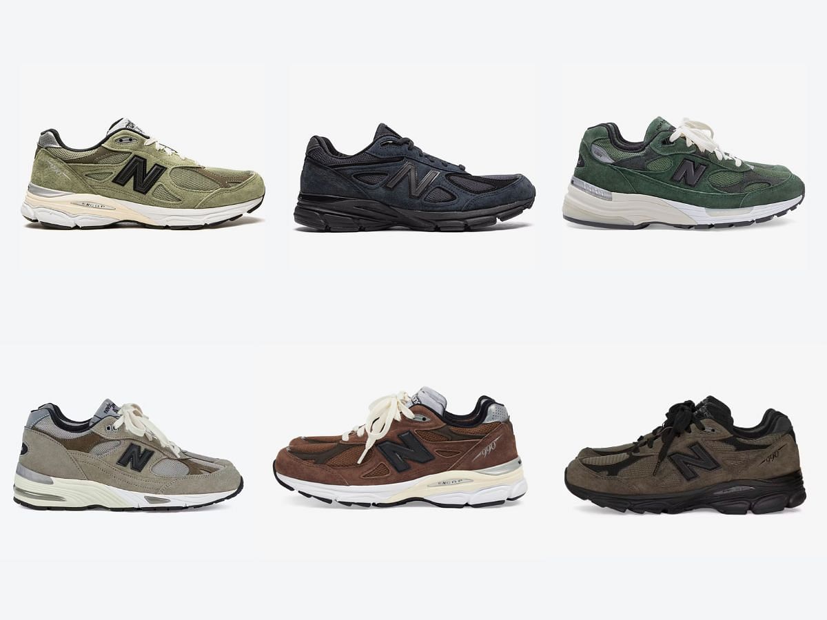 A collage of some sneakers produced by the brands over the years (Image via New Balance)