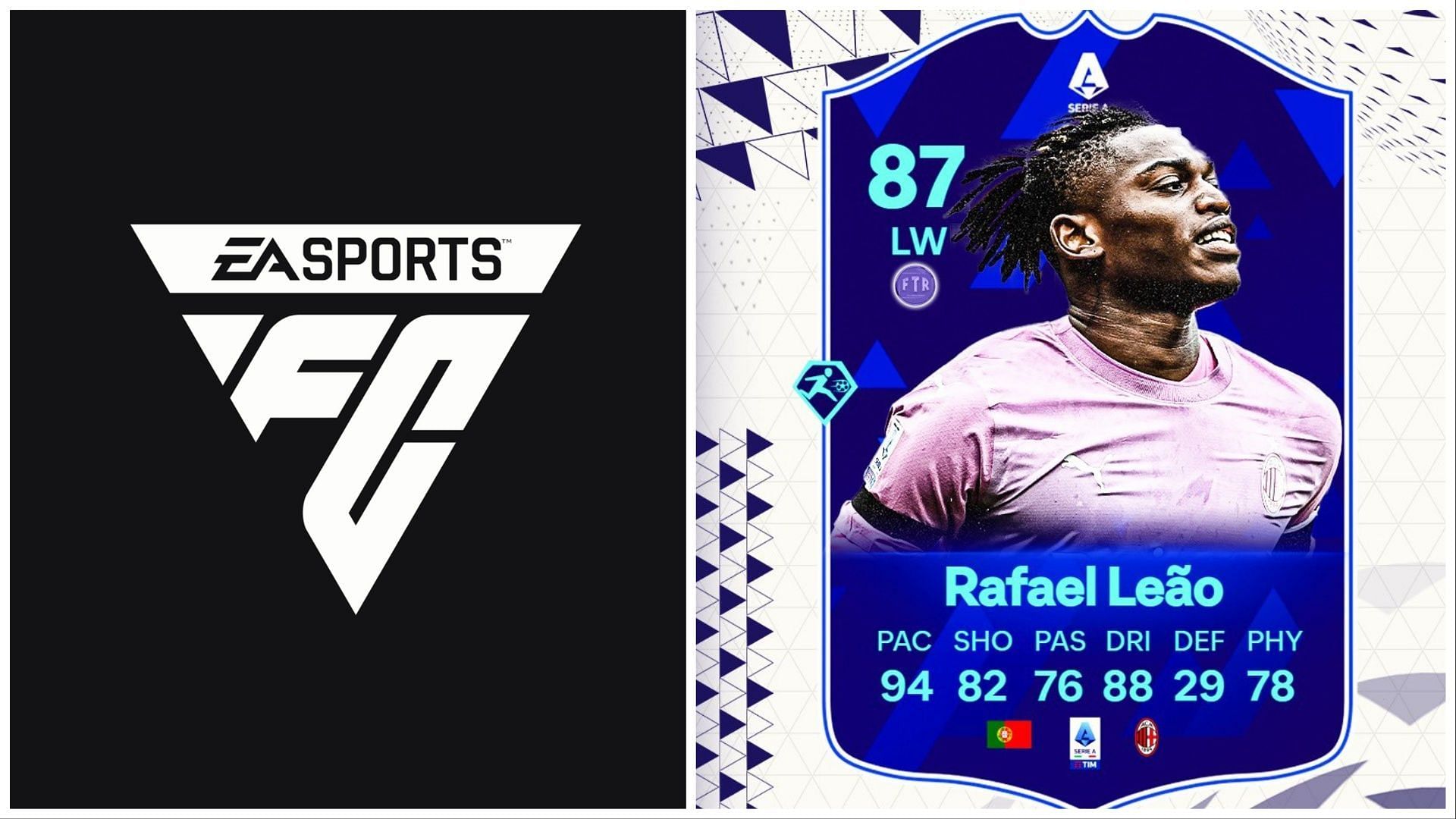 POTM Leao has been leaked (Images via EA Sports and Twitter/FIFATradingRomania)