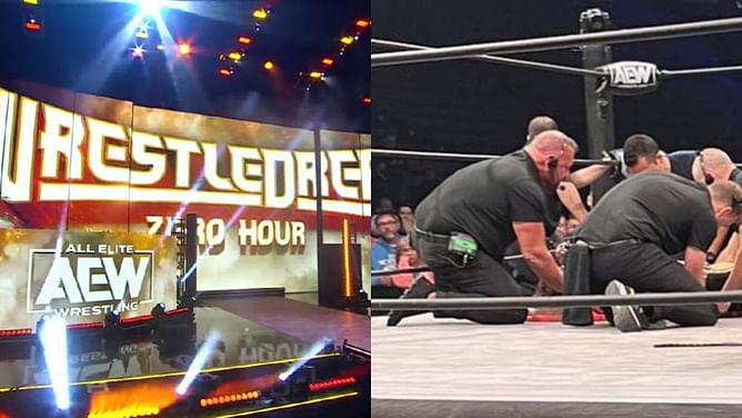 Current AEW champion seemingly suffers an injury at WrestleDream; escorted to the back by medical personnel