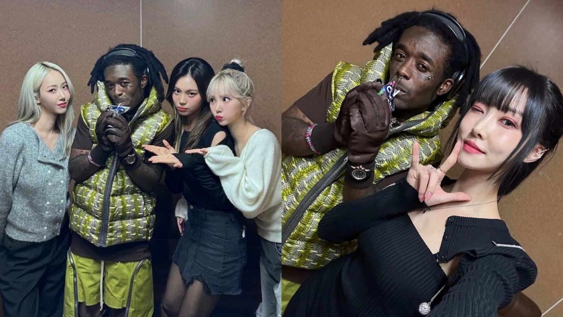 Lil Uzi Vert and GFRIEND members (Image via X/@lornhub)