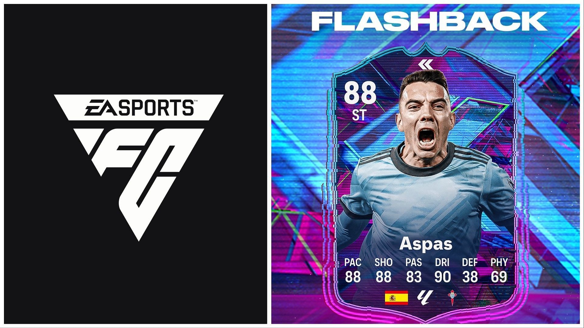 Flashback Aspas has been leaked (Images via EA Sports and Twitter/FUT Sheriff)