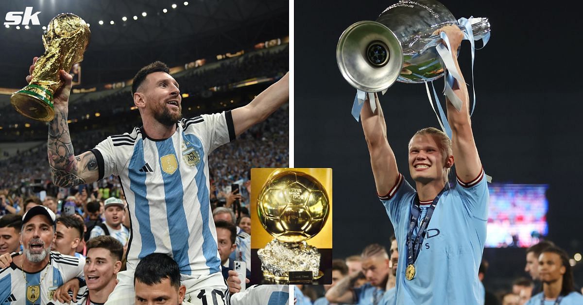 Lionel Messi (left) and Erling Haaland (right)