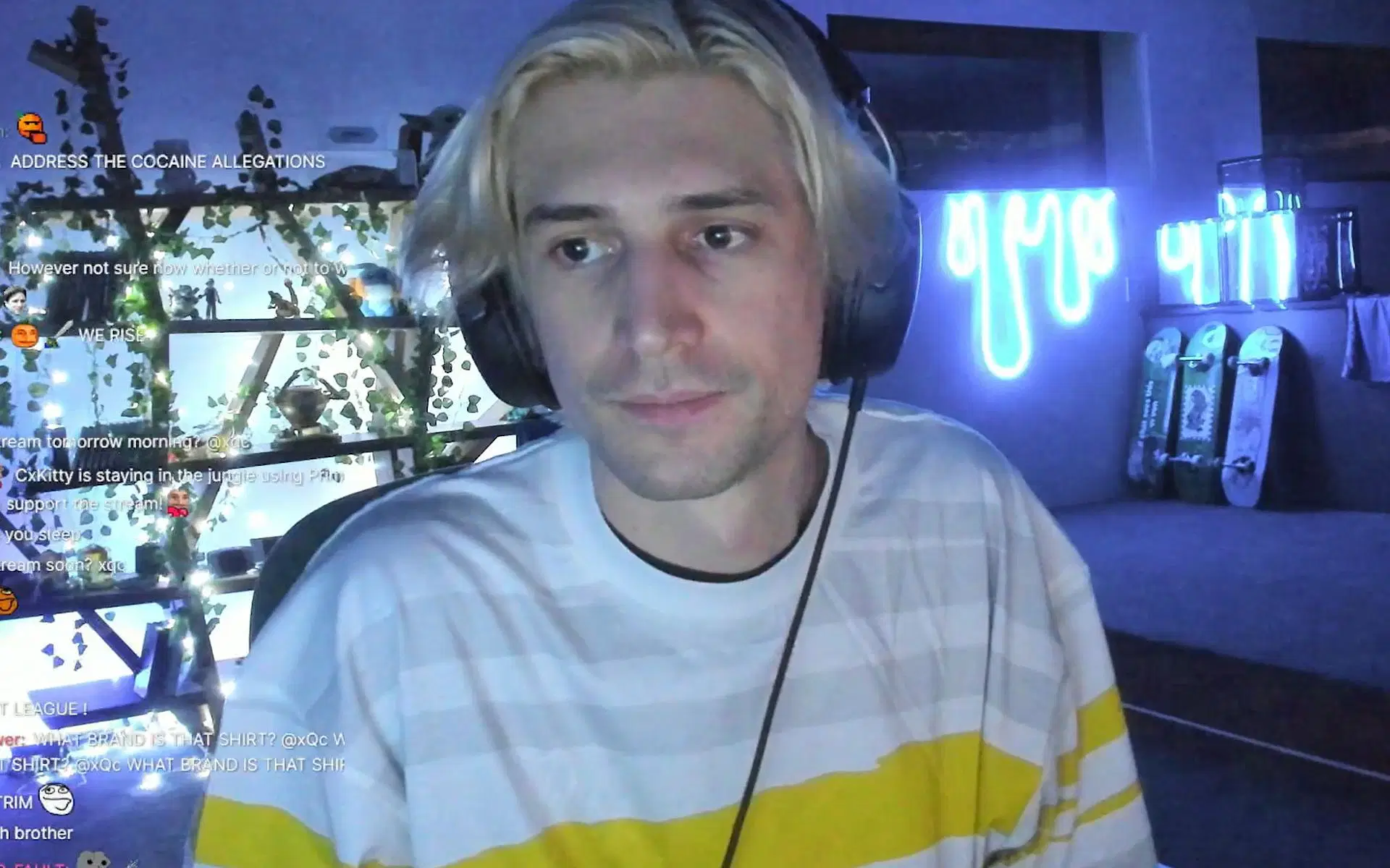 xQc responds to drug use allegations (Image via xQc/Twitch)