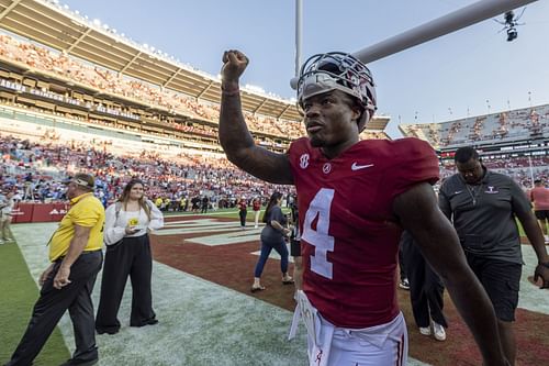 Mississippi Alabama Football: Alabama quarterback Jalen Milroe (AP Photo/Vasha Hunt)