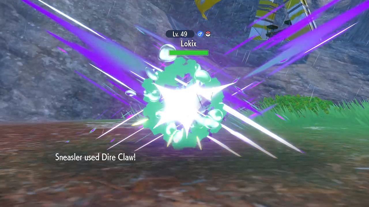 Dire Claw being used in Pokemon Scarlet and Violet (Image via The Pokemon Company)