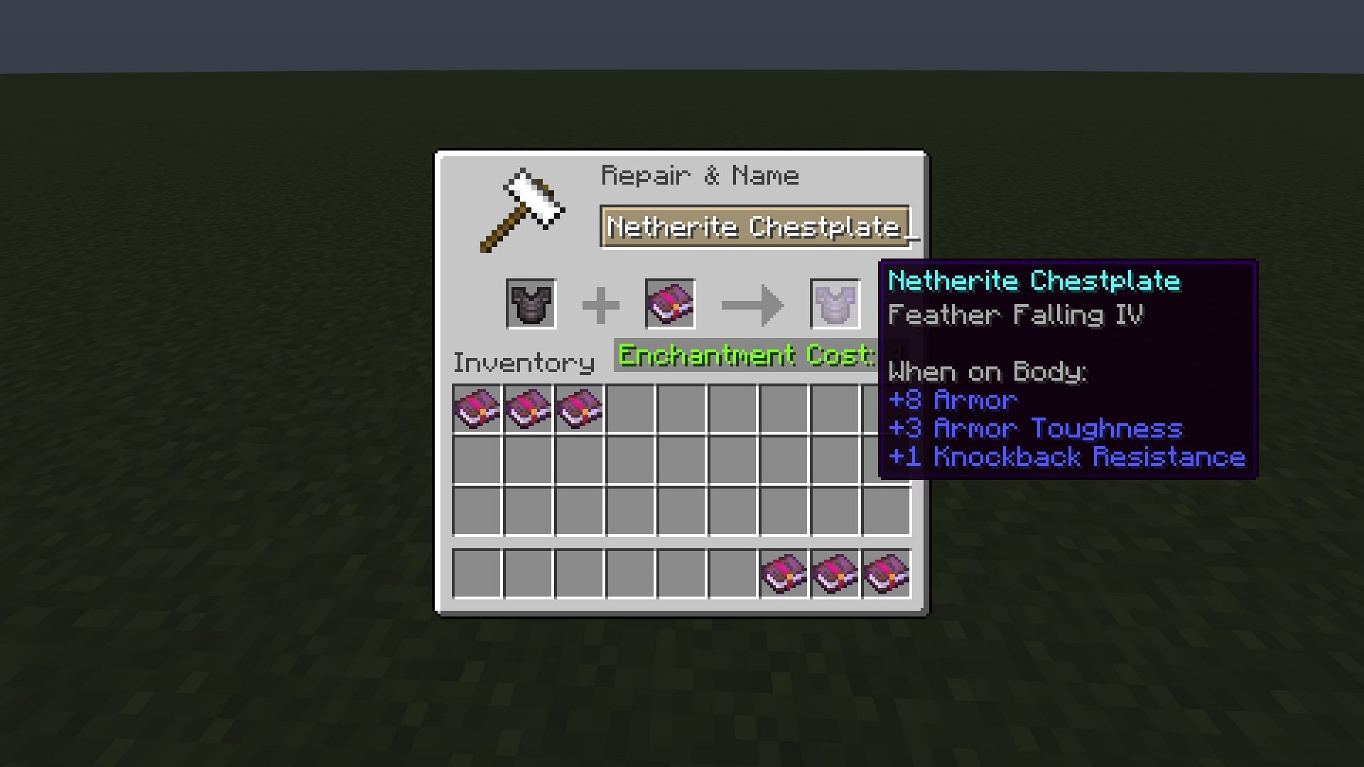 Feather falling enchantment drastically reduces the fall damage whenever players fall in Minecraft (Image via Mojang)