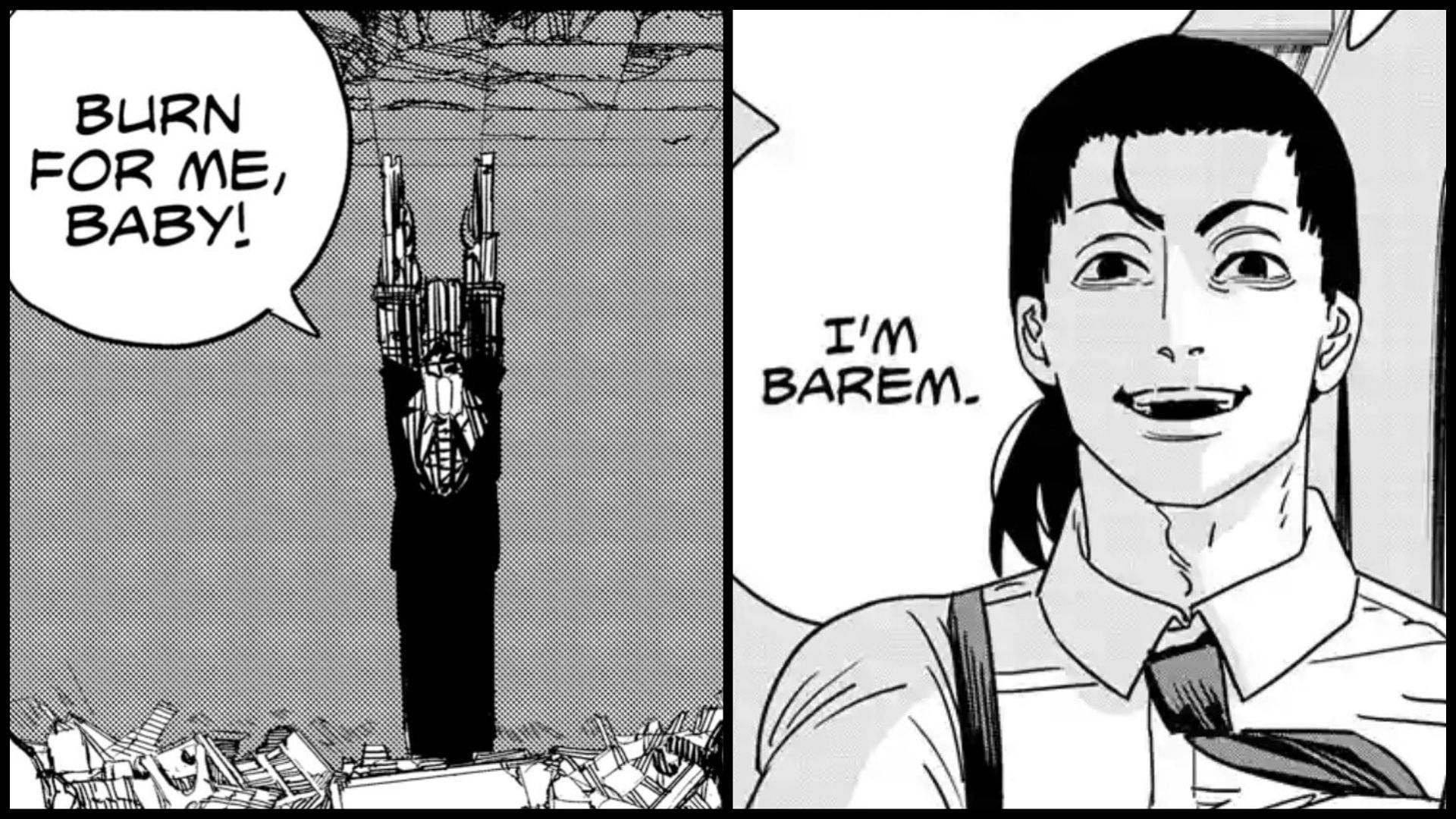 Barem Bridge&#039;s previous affiliations with the Chainsaw Man Church and Famine Devil Fami make his reappearance unlikely in this context (Images via Shueisha)