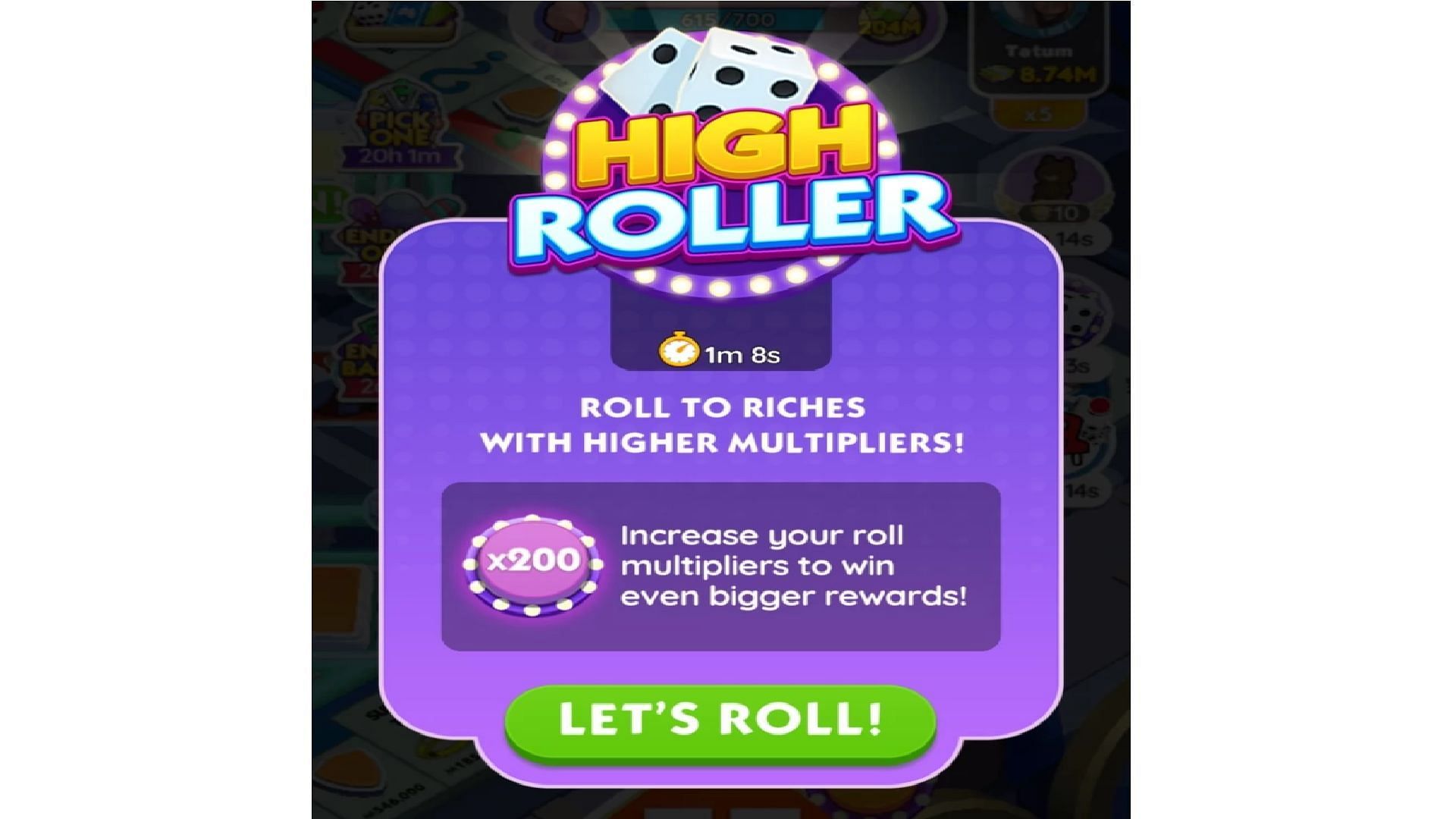 High Rollers allow you to play with bigger multipliers (Image via Scopely)