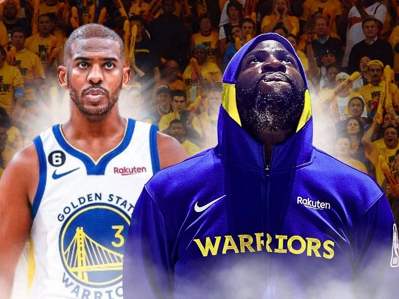 Chris Paul (L) and Draymond Green (R) are now teammates with the Golden State Warriors.