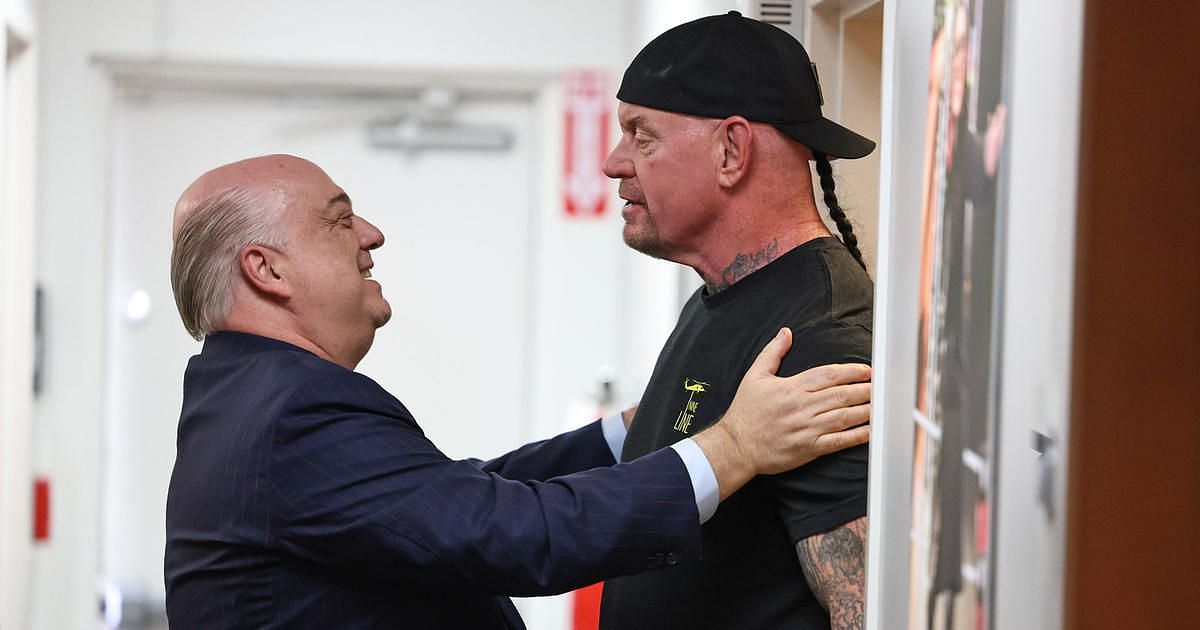 Paul Heyman and The Undertaker backstage at the biggest NXT episoide ever.