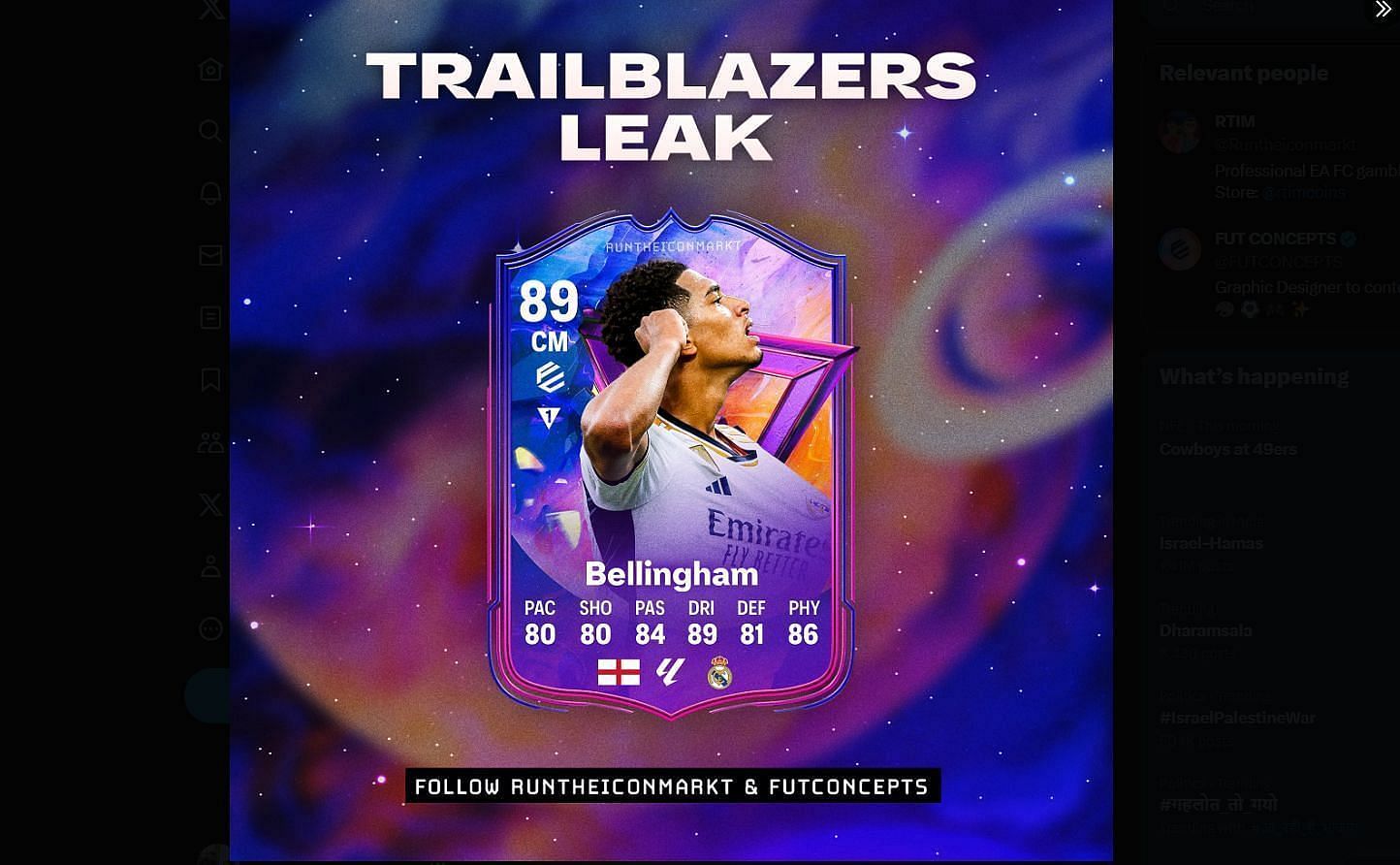 The rumored special card of the English midfielder (Image via Twitter/Runtheiconmarket)