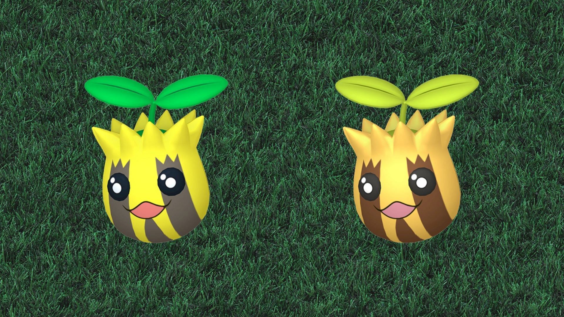 Regular and Shiny Sunkern (Image via TPC)