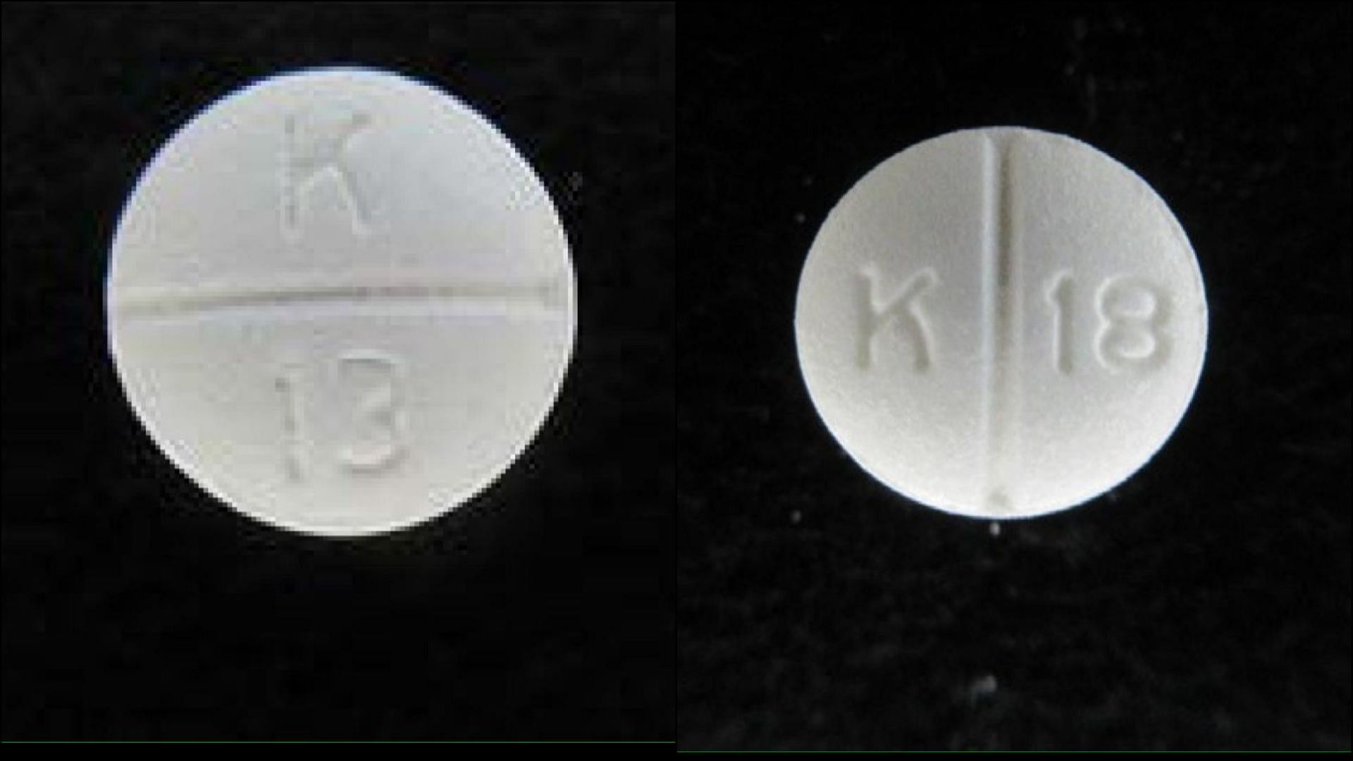 Reference image for the similarity between the recalled Blood Pressure Drug, Betaxolol, and the Oxycodone pills (Image via FDA)