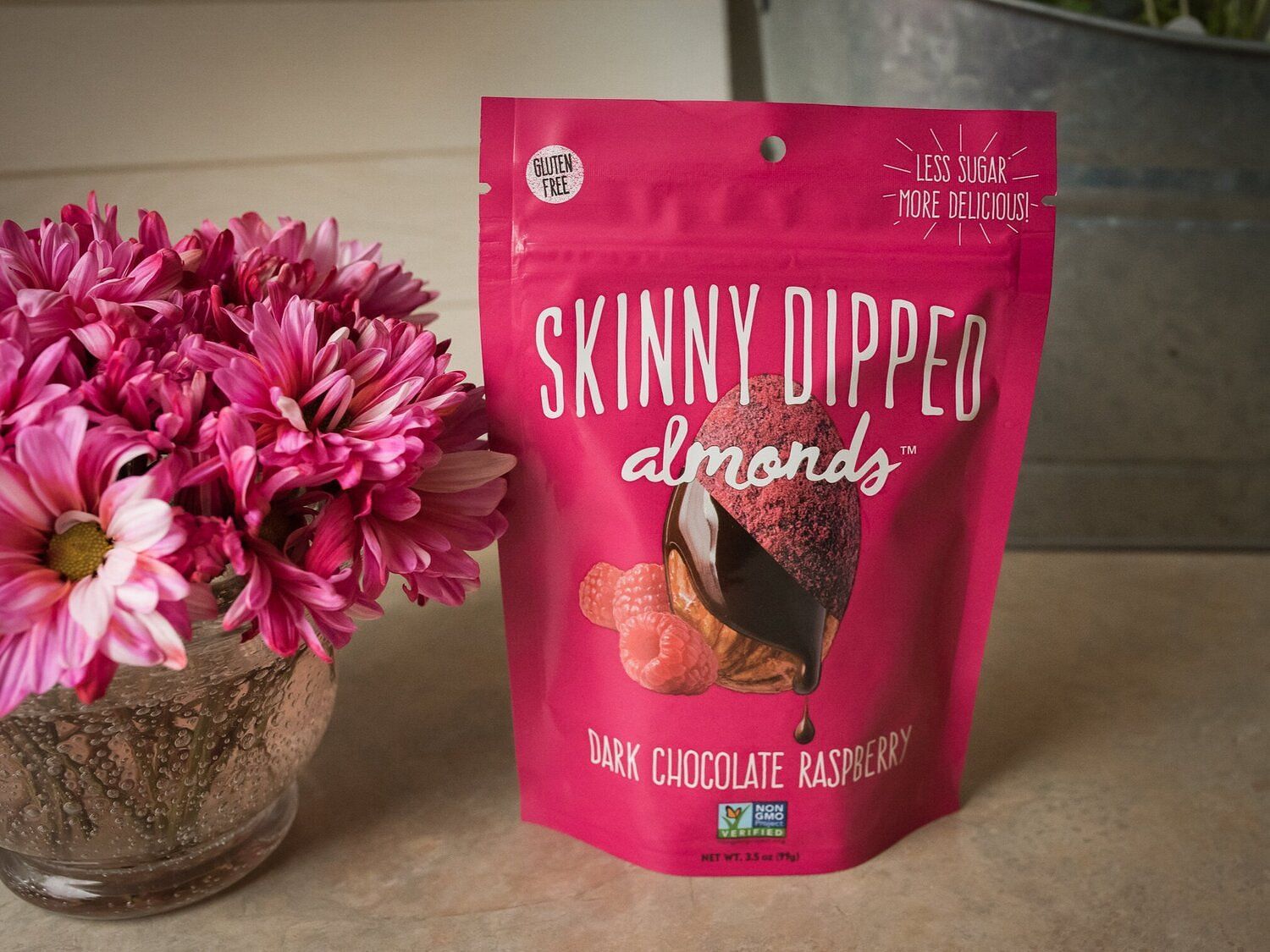 Skinny Dipped Dark Chocolate Raspberry Almonds (Image sourced via: www.itsmeglutenfree.com)