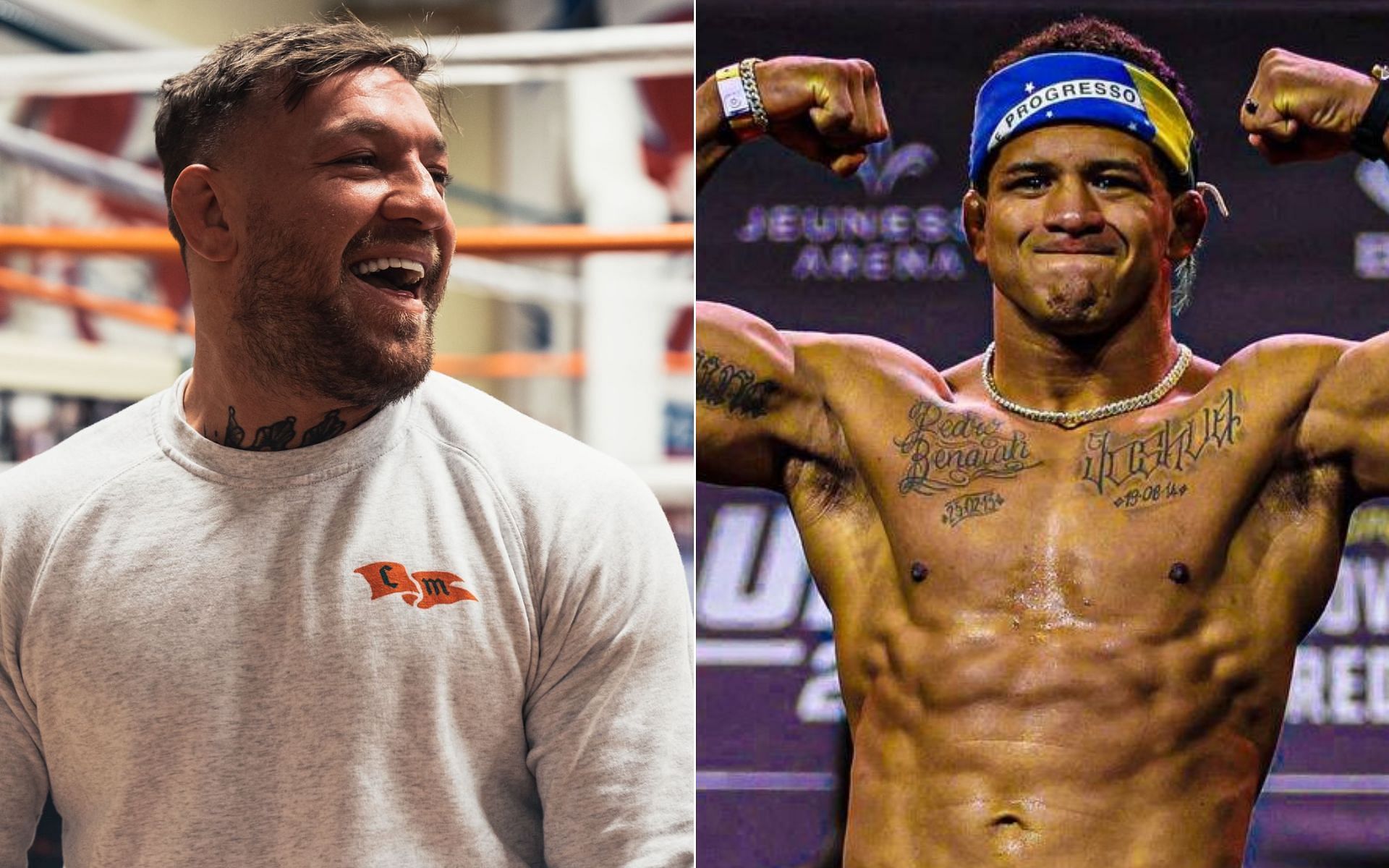 Conor McGregor [Left], and Gilbert Burns [Right] [Photo credit: @TheNotoriousMMA and @GilbertDurinho - X]