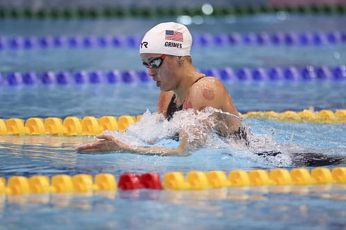 Katie Grimes competes at 400m Women Individual Medley during the 2023 World Aquatics Swimming World Cup 2023 - Meet 1 in Berlin, Germany.