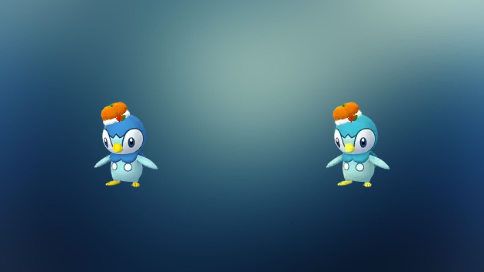 Regular and shiny Piplup wearing a Halloween Mischief costume (Image via TPC)