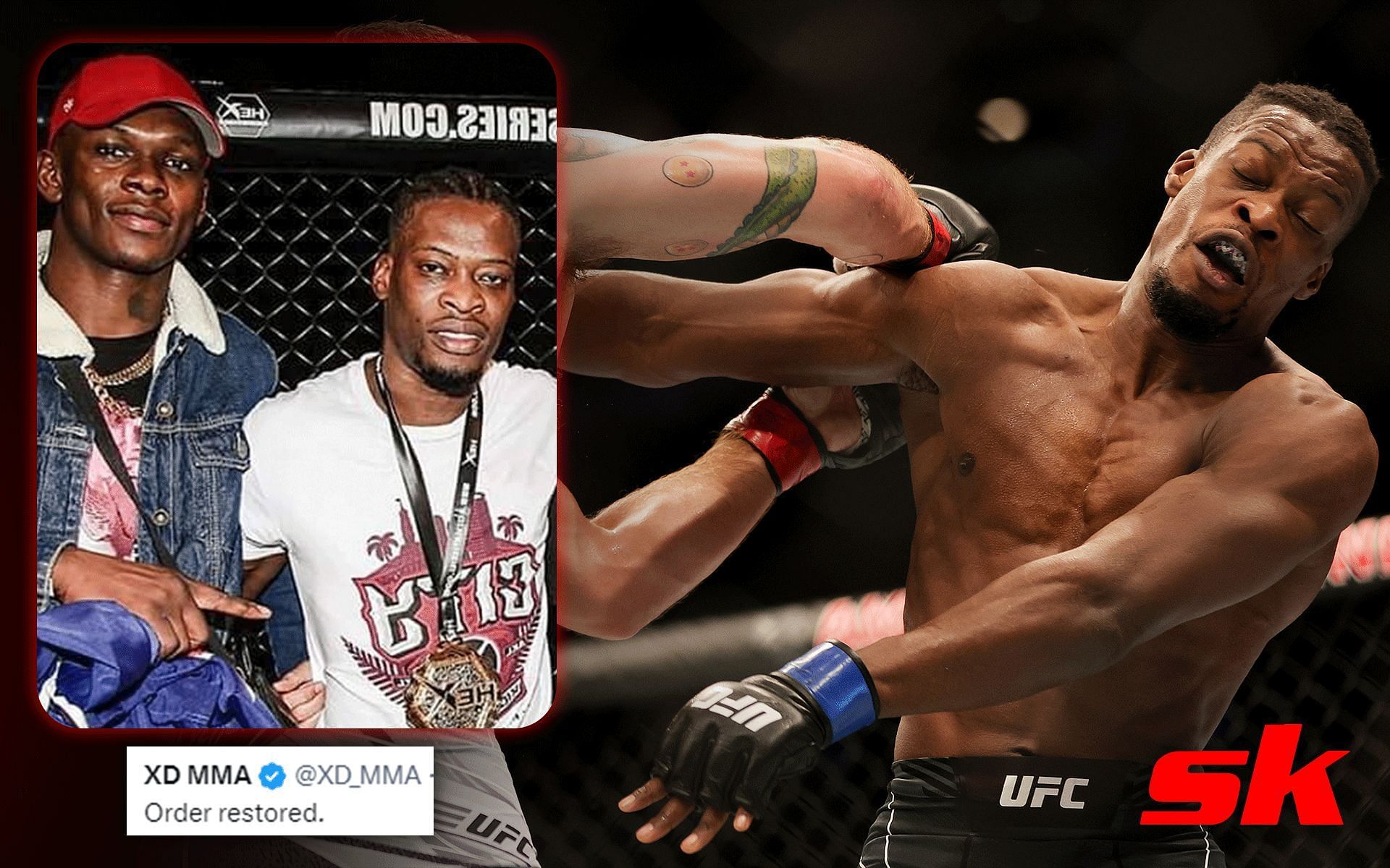 Israel Adesanya and Blood Diamond [Image credits: Getty Images and @blood_diam0nd on Instagram] 