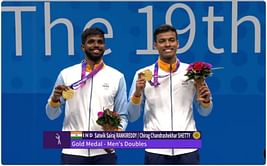 [Watch] Satwiksairaj Rankireddy and Chirag Shetty become the first Indian shuttlers to win gold at the Asian Games