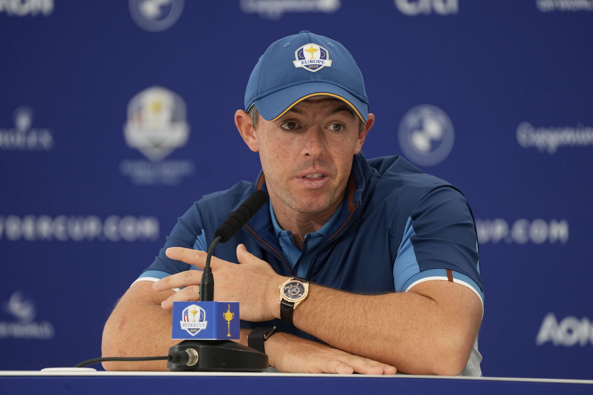 Rory McIlroy meets the journalists during a press conference (Image via AP Photo)