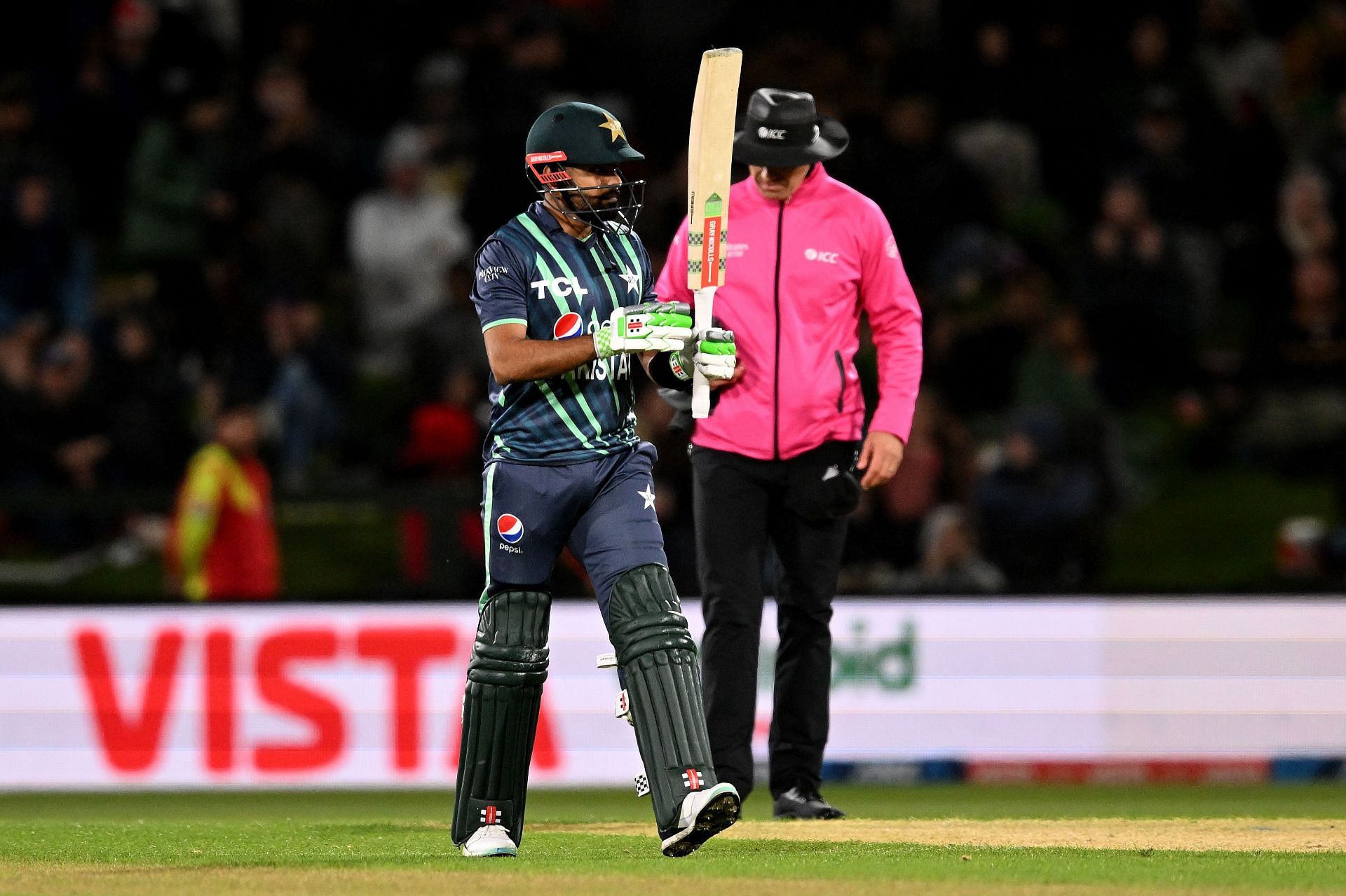 Babar Azam acknowledging his milestone vs New Zealand [Getty Images]
