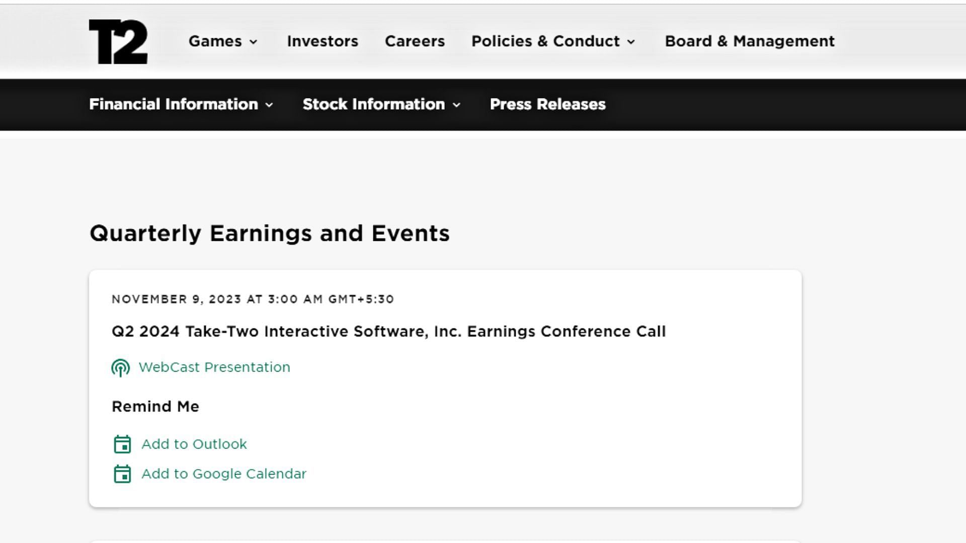 Take-Two has an upcoming earnings call (Image via take2games.com)