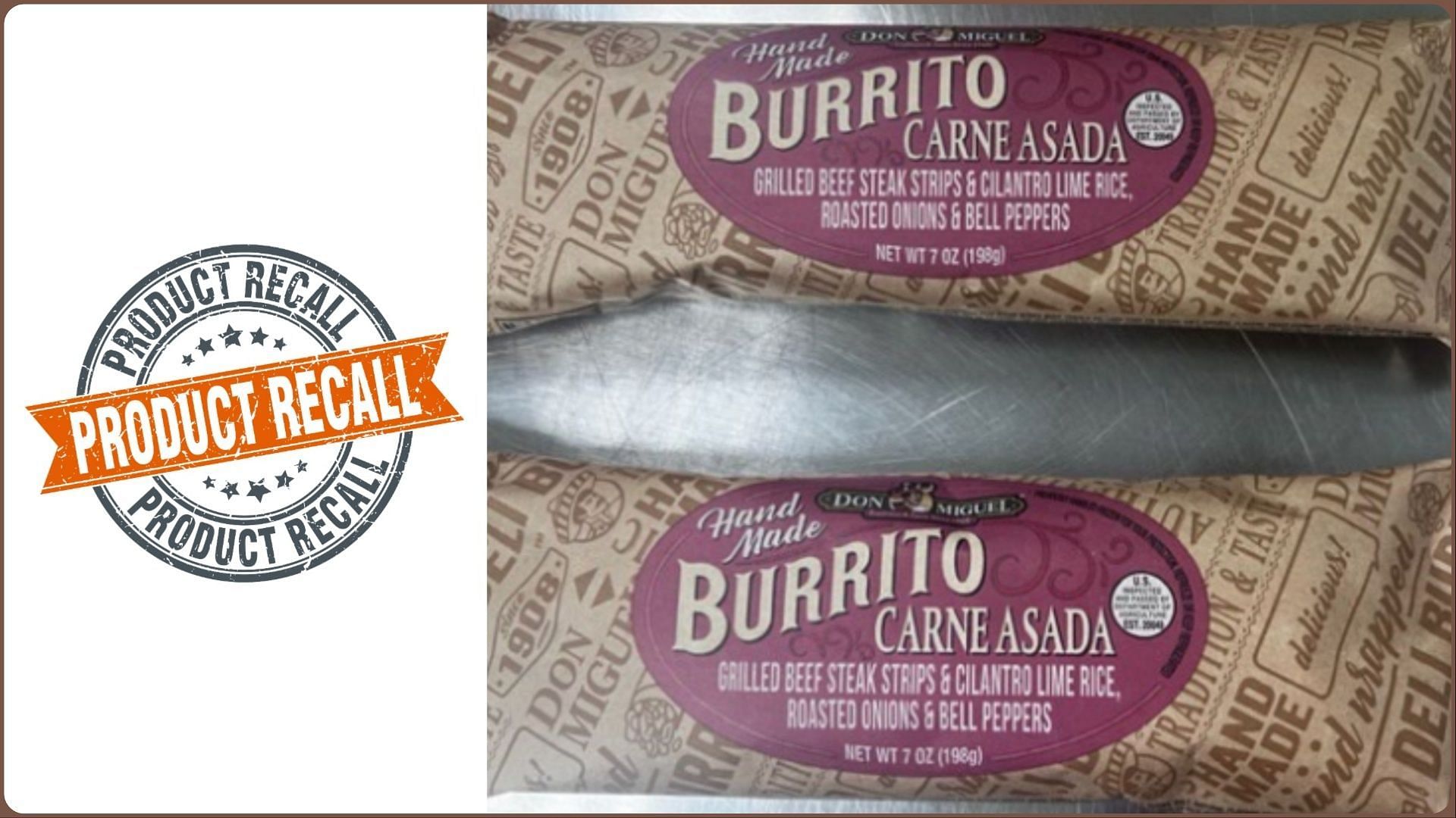 Don Miguel Foods recalled Frozen Burritos over Listeria concerns (Image via FSIS)