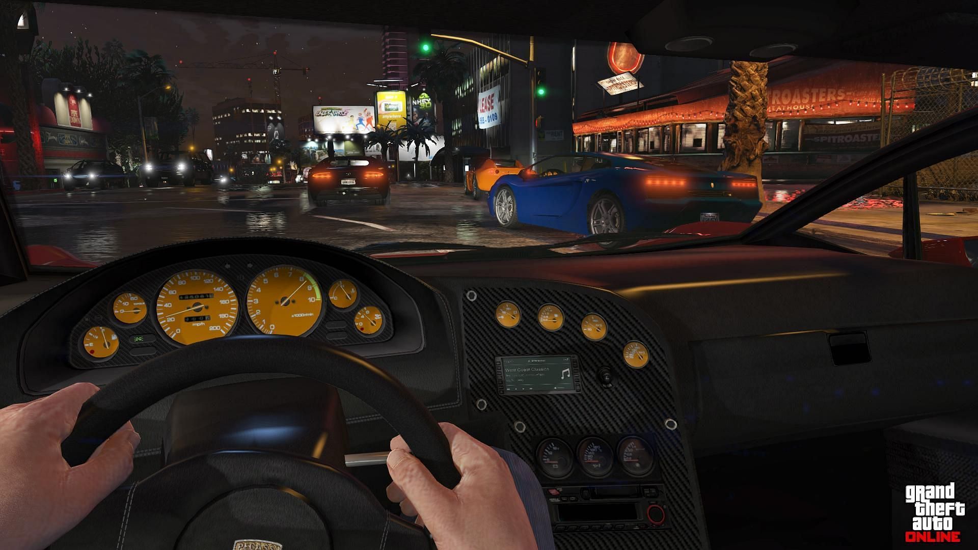The interior of this GTA Online supercar (Image via Rockstar Games)