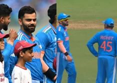 [In Pictures] Virat Kohli goes off the field to change his jersey after initially not wearing the tricolor World Cup jersey during IND vs PAK match