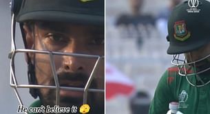 [Watch] Shocked Litton Das refuses to leave the crease after getting out in PAK vs BAN 2023 World Cup clash