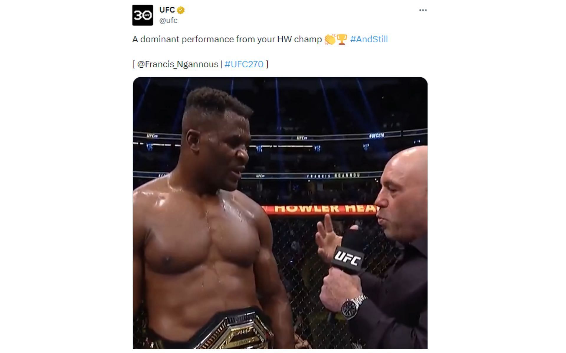 UFC 270 tweet.