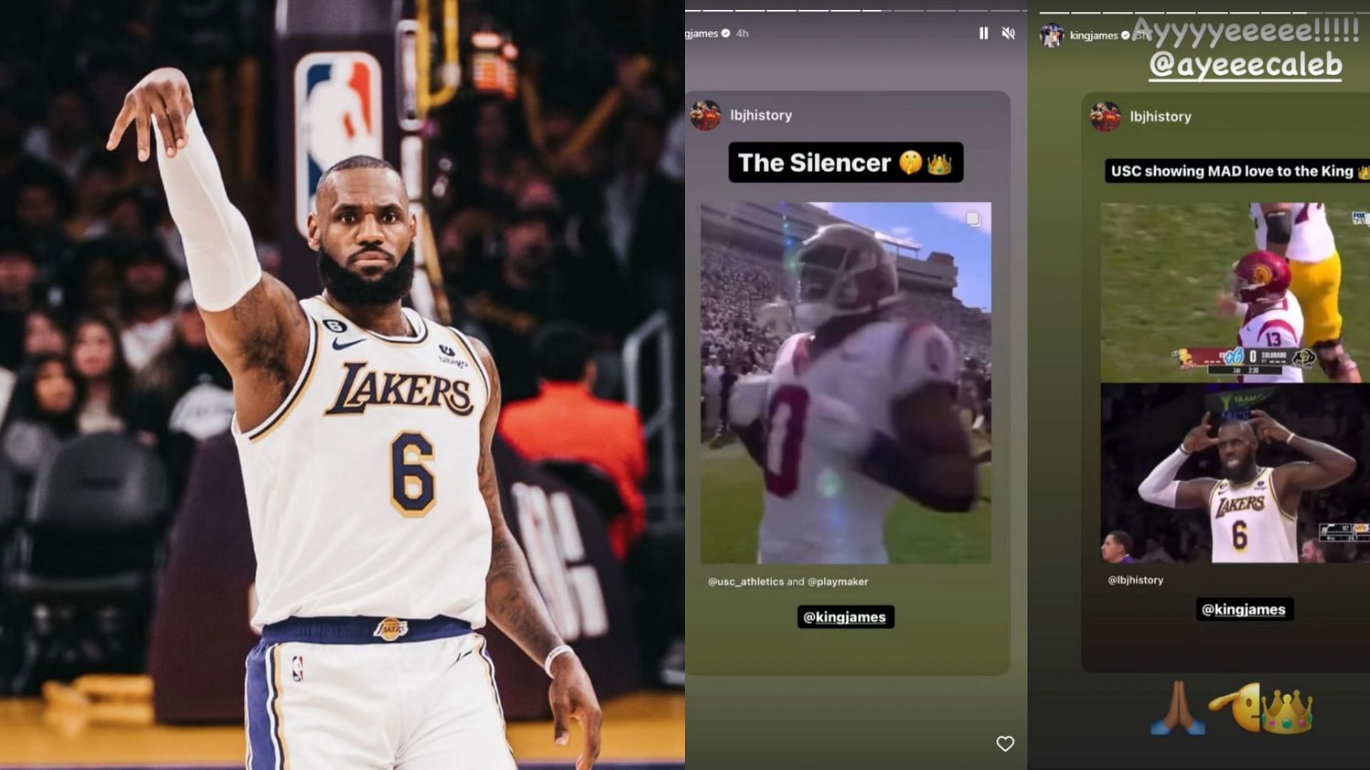 LeBron James reacts on Instagram as USC&rsquo;s MarShawn Lloyd and Caleb Williams pay tribute to his celebrations 