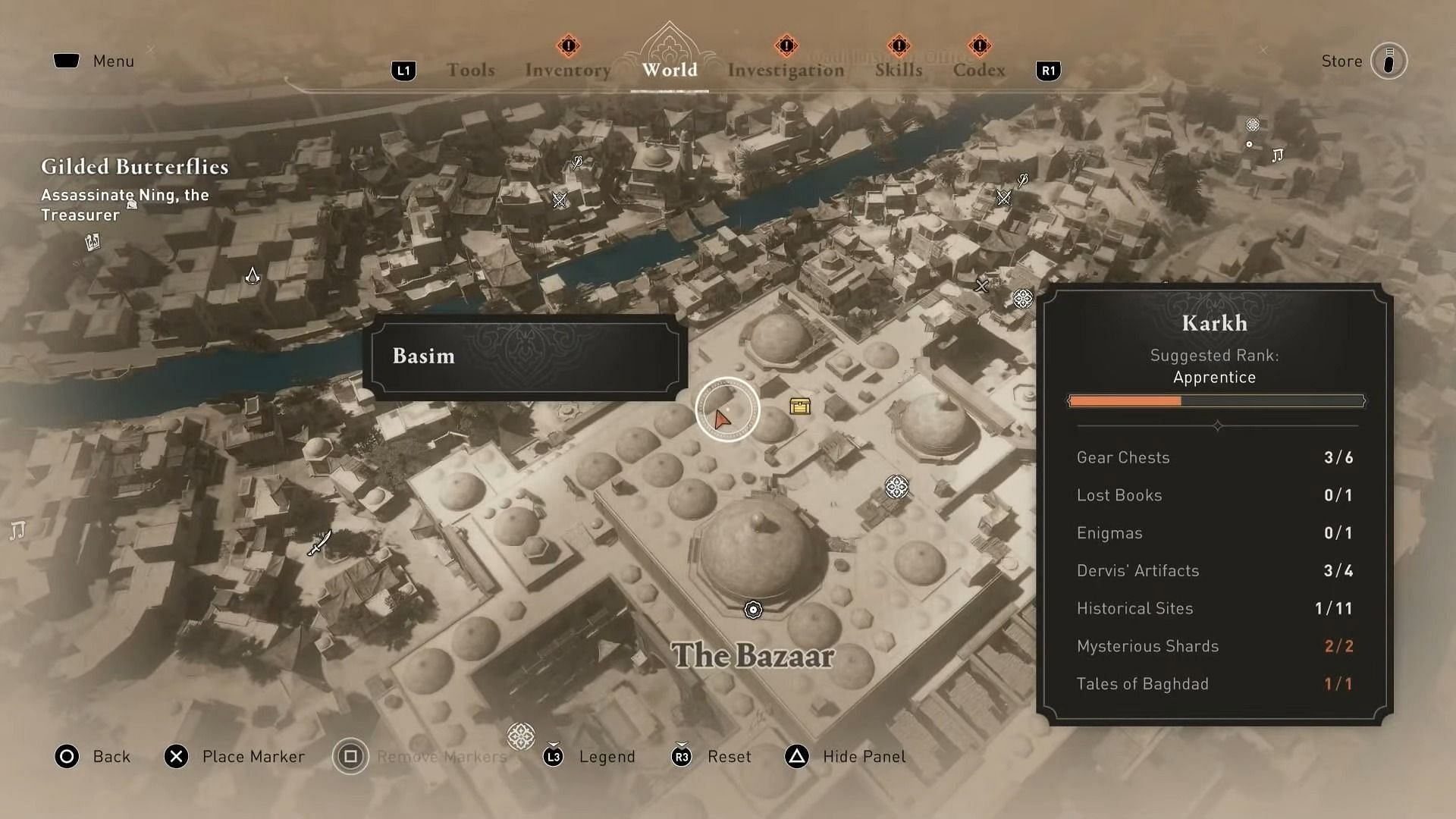 The Bazaar Gear Chest location in Assassin&#039;s Creed Mirage (Image via Ubisoft)