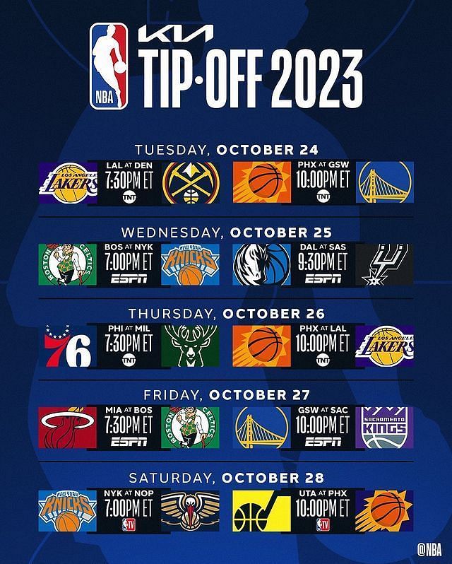 NBA Schedule 2023 24 NBA Full Season Calendar NBA Schedule Today