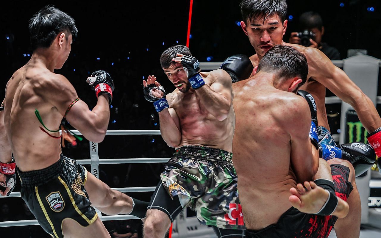 Tawanchai (left) and Tawanchai during a fight (right) | Image credit: ONE Championship