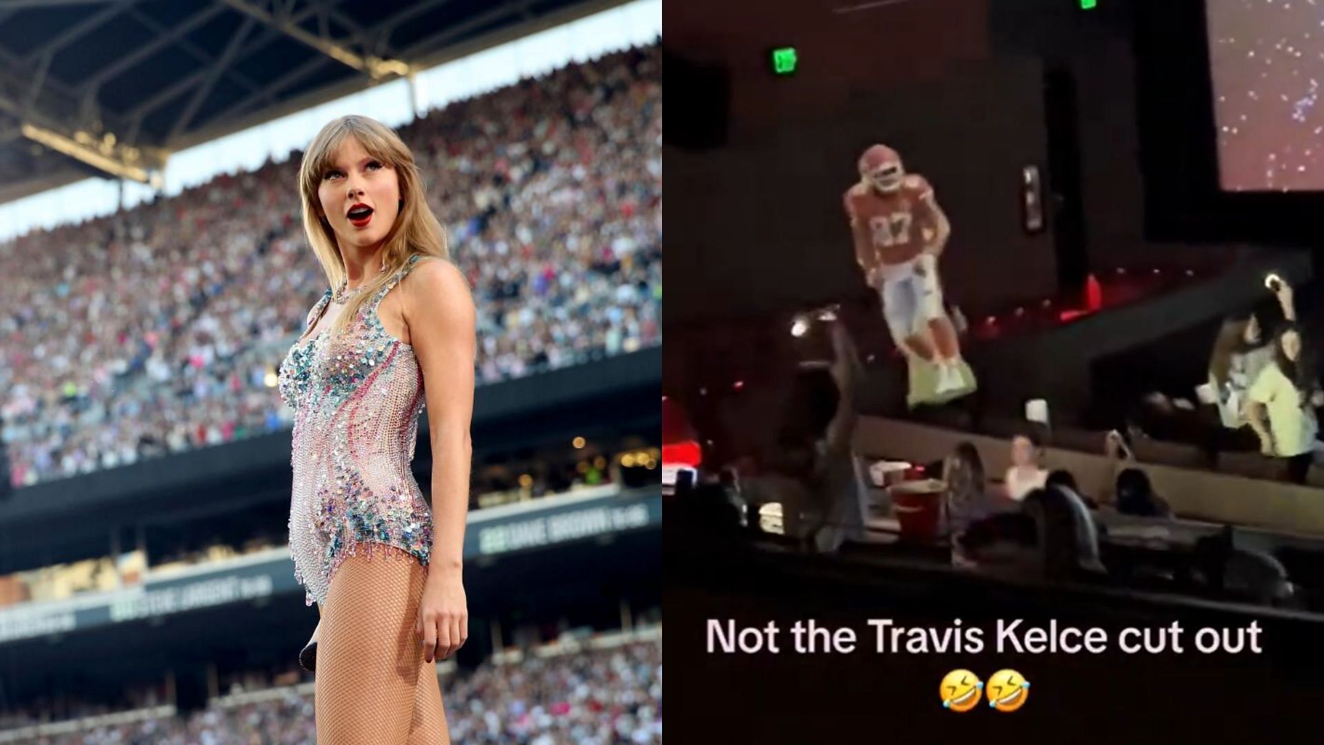 WATCH: Taylor Swift's fans bring life-size Travis Kelce cutout to 'The Eras  Tour' screening