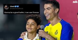 "Gonna be a good baller", "Like father like son" - Fans react as Cristiano Ronaldo's son hits the 'Siu' after scoring for Al-Nassr U13s