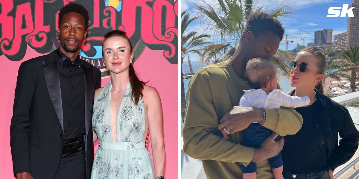 Gael Monfils and Elina Svitolina celebrate their daughter Skai