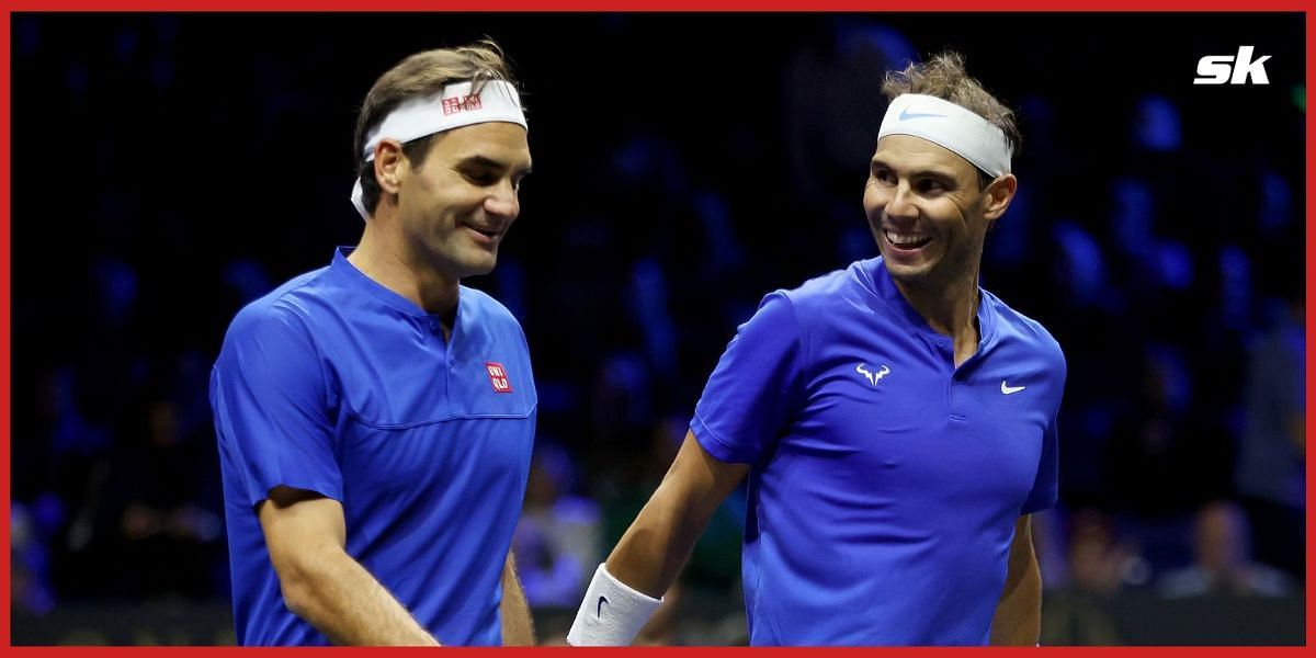 Roger Federer and Rafael Nadal at the 2022 Laver Cup.