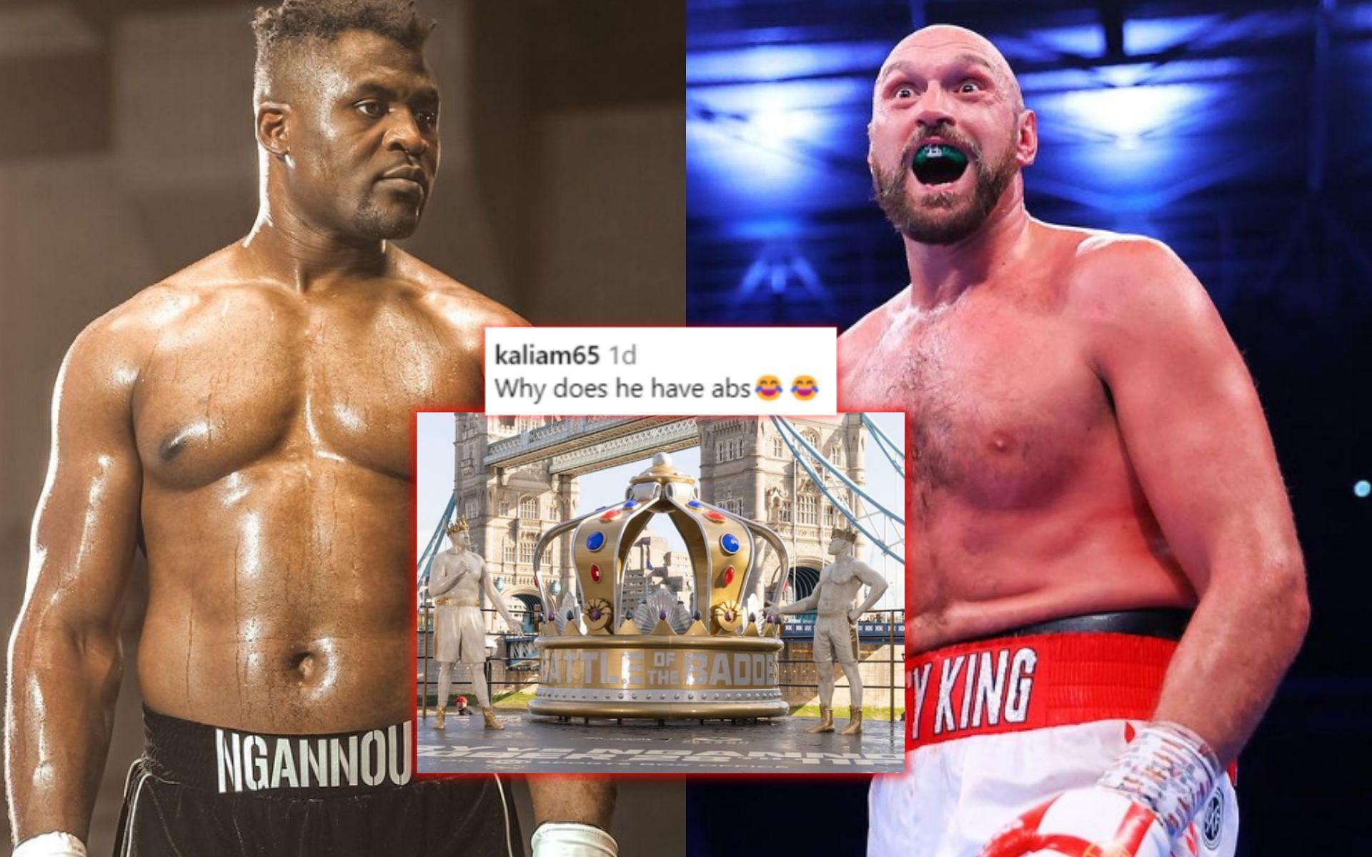 Francis Ngannou vs. Tyson Fury [Images via: @tysonfury and @francisngannou on Instagram]