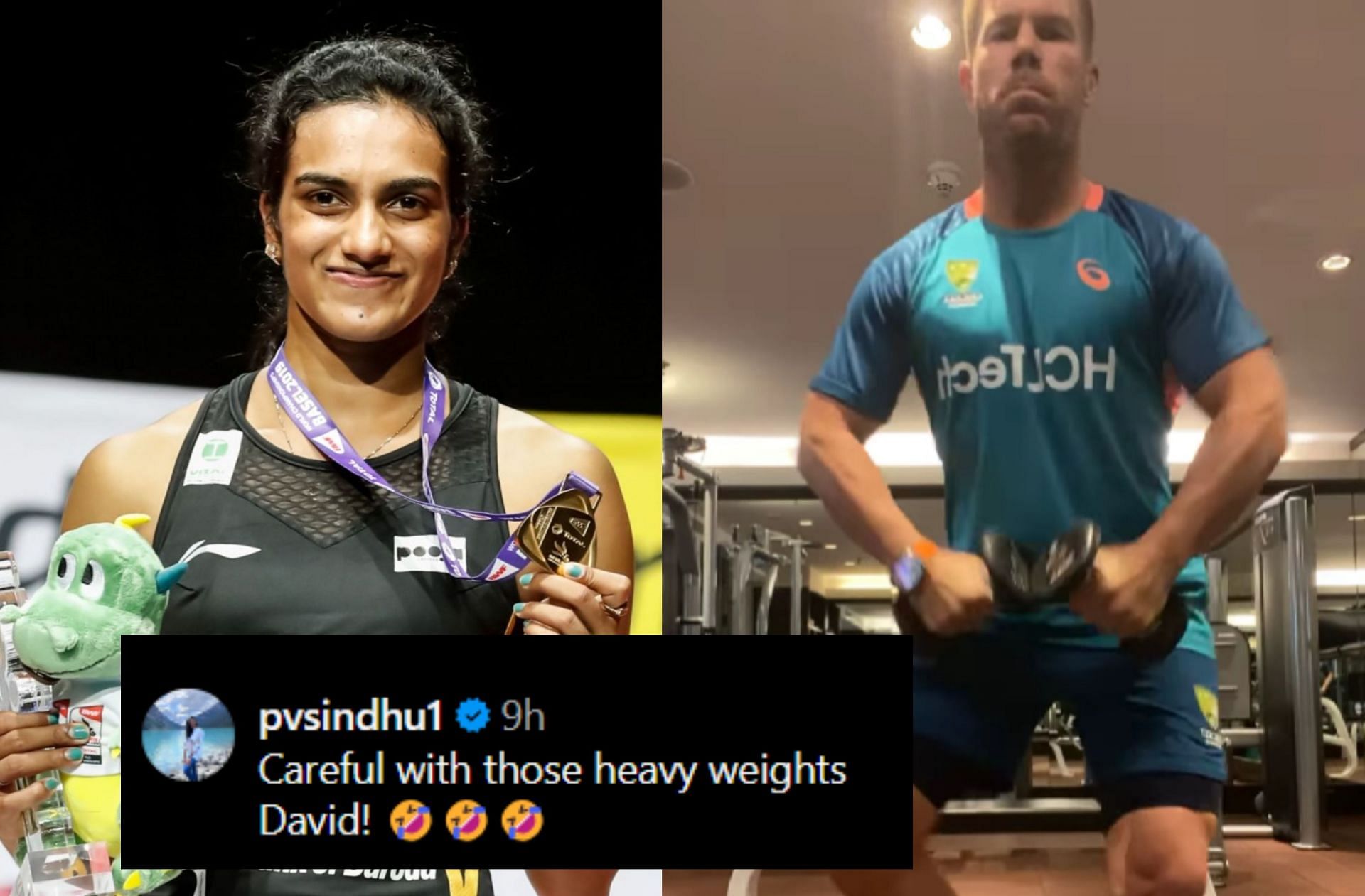 PV Sindhu reacts to David Warner