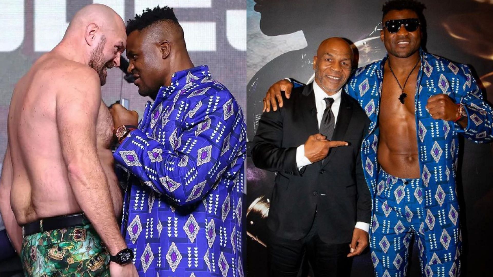 Francis Ngannou &amp; Tyson Fury (left), Mike Tyson (right) [Images courtesy of @francisngannou &amp; @miketyson on Instagram]
