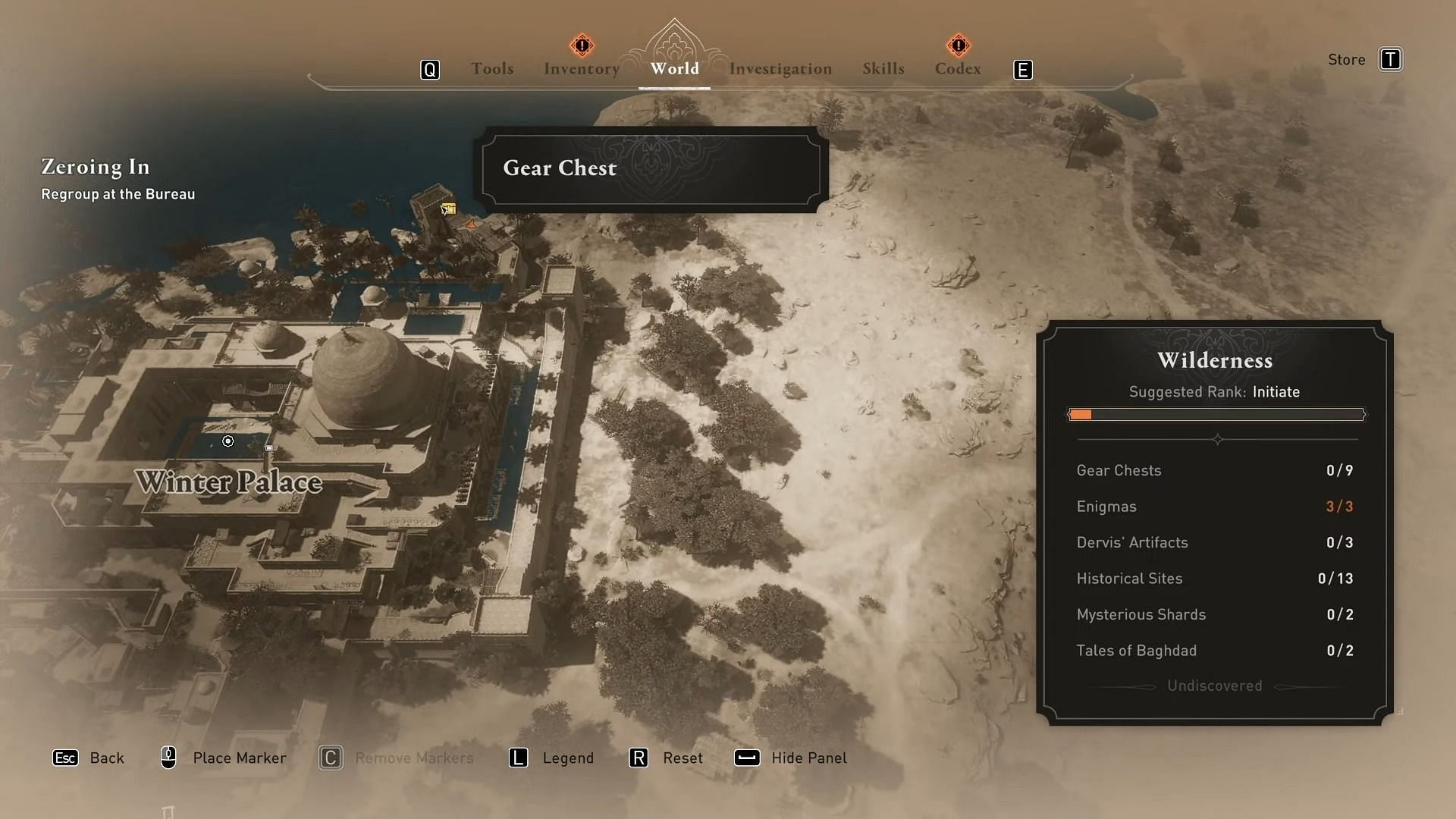 Winter Palace Gear Chest location in Assassin&#039;s Creed Mirage (Image via Ubisoft)