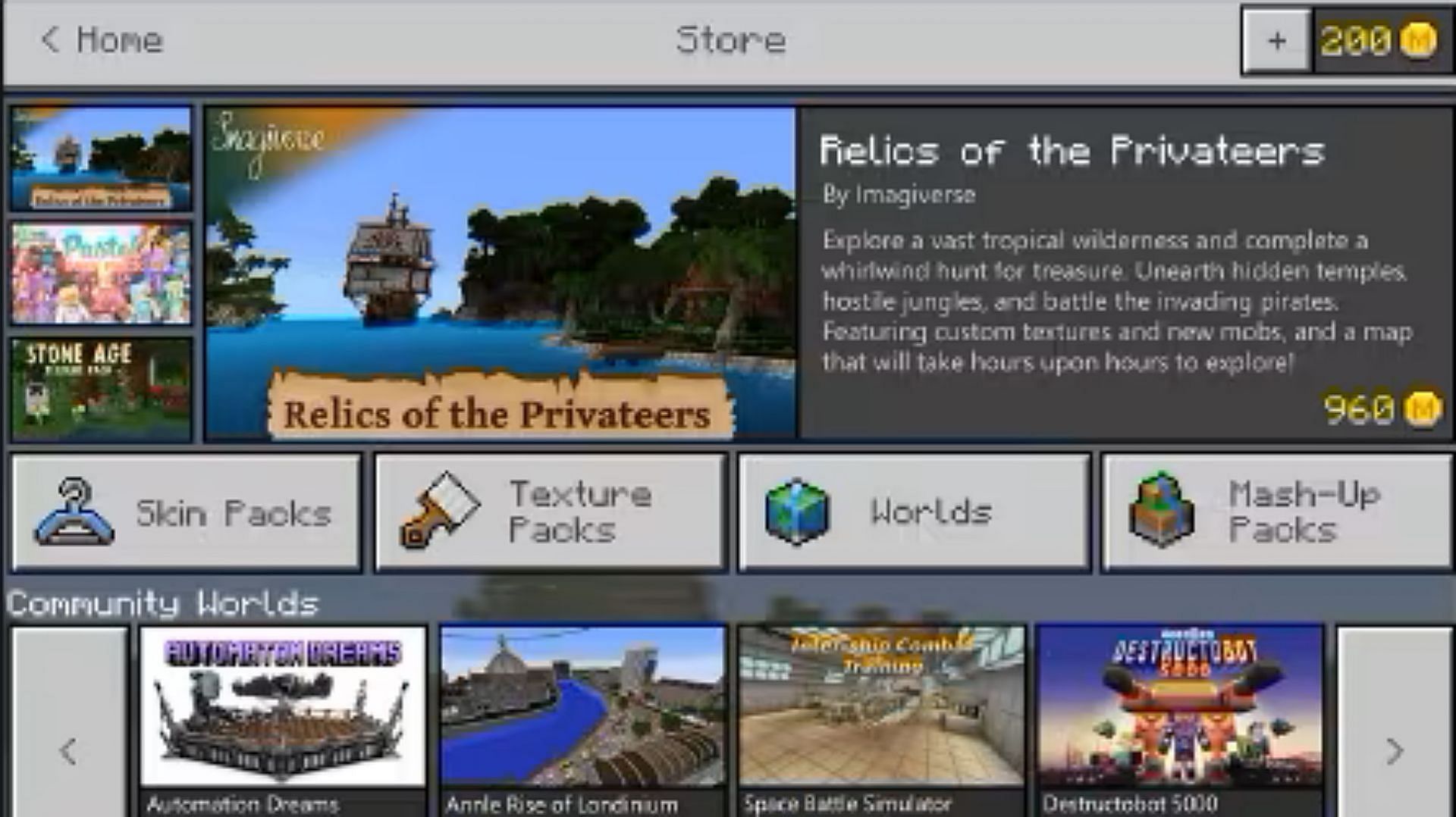 The first iteration of Minecraft Marketplace was in 2017 (Image via Mojang)